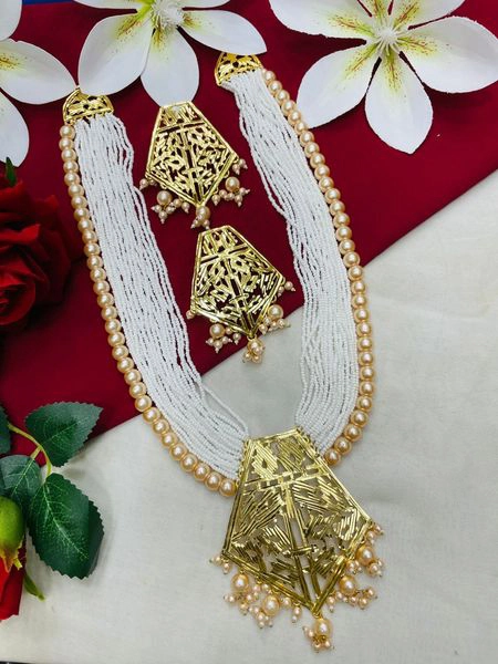 Jamdani pattern Gold plated katai set